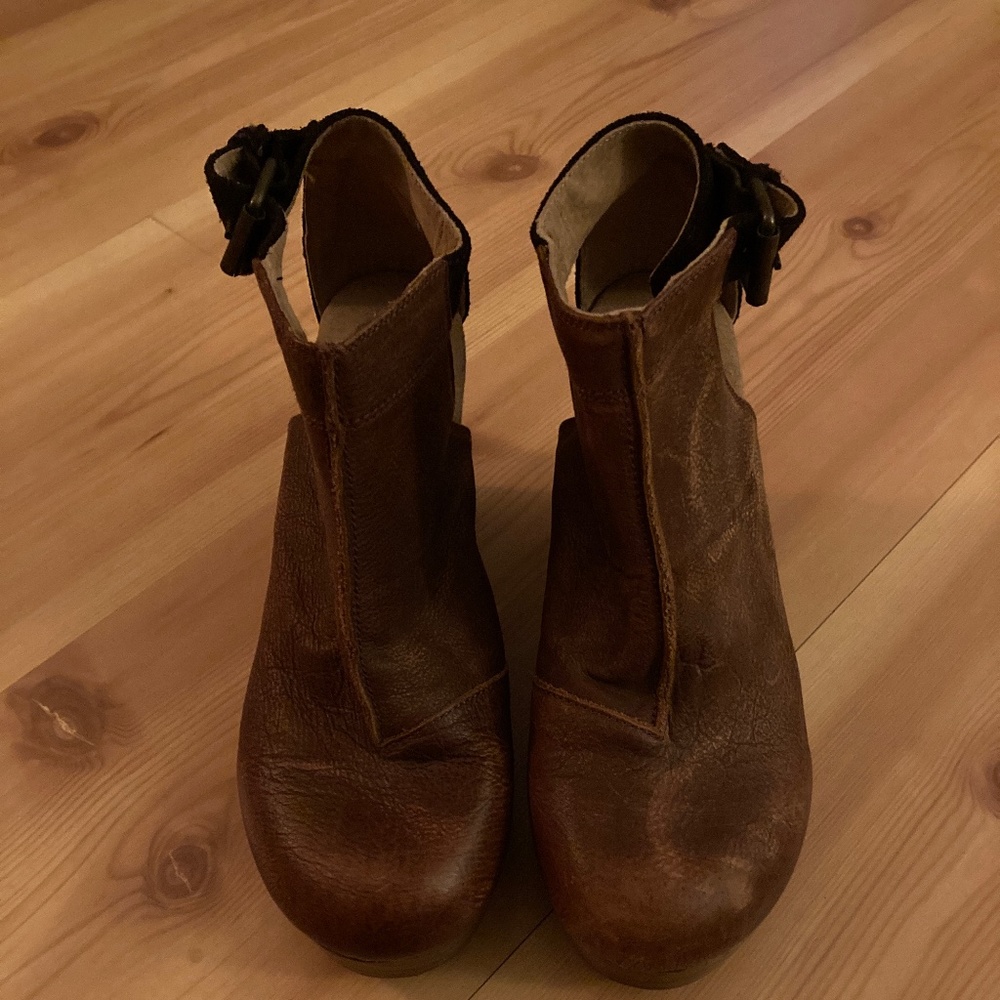 Free People Chestnut Orchard Leather Clog Bootie Size 7